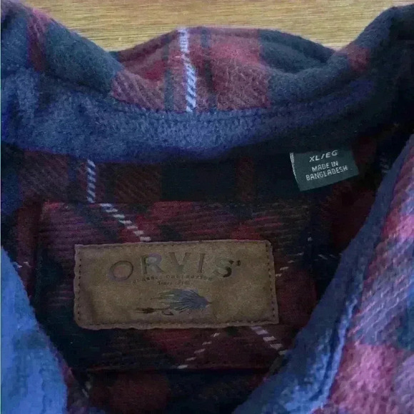 ORVIS Flannel Shirt Mens Extra Large Plaid Shacket Heavyweight Workwear - Picture 4 of 14